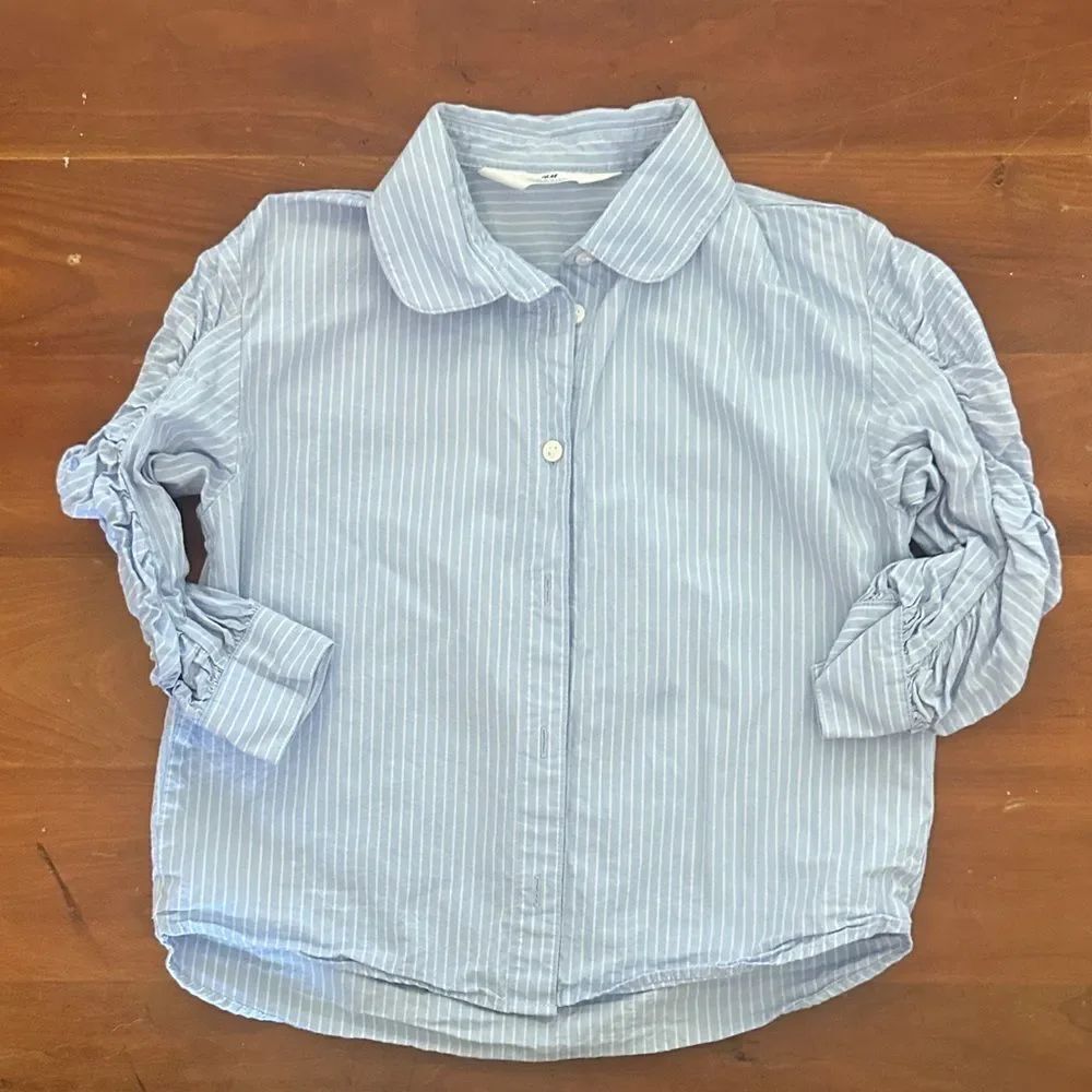 H&M Sky Blue Striped Kids Button-Down Shirt